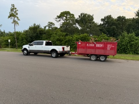 Loaded dump trailer ready for transport