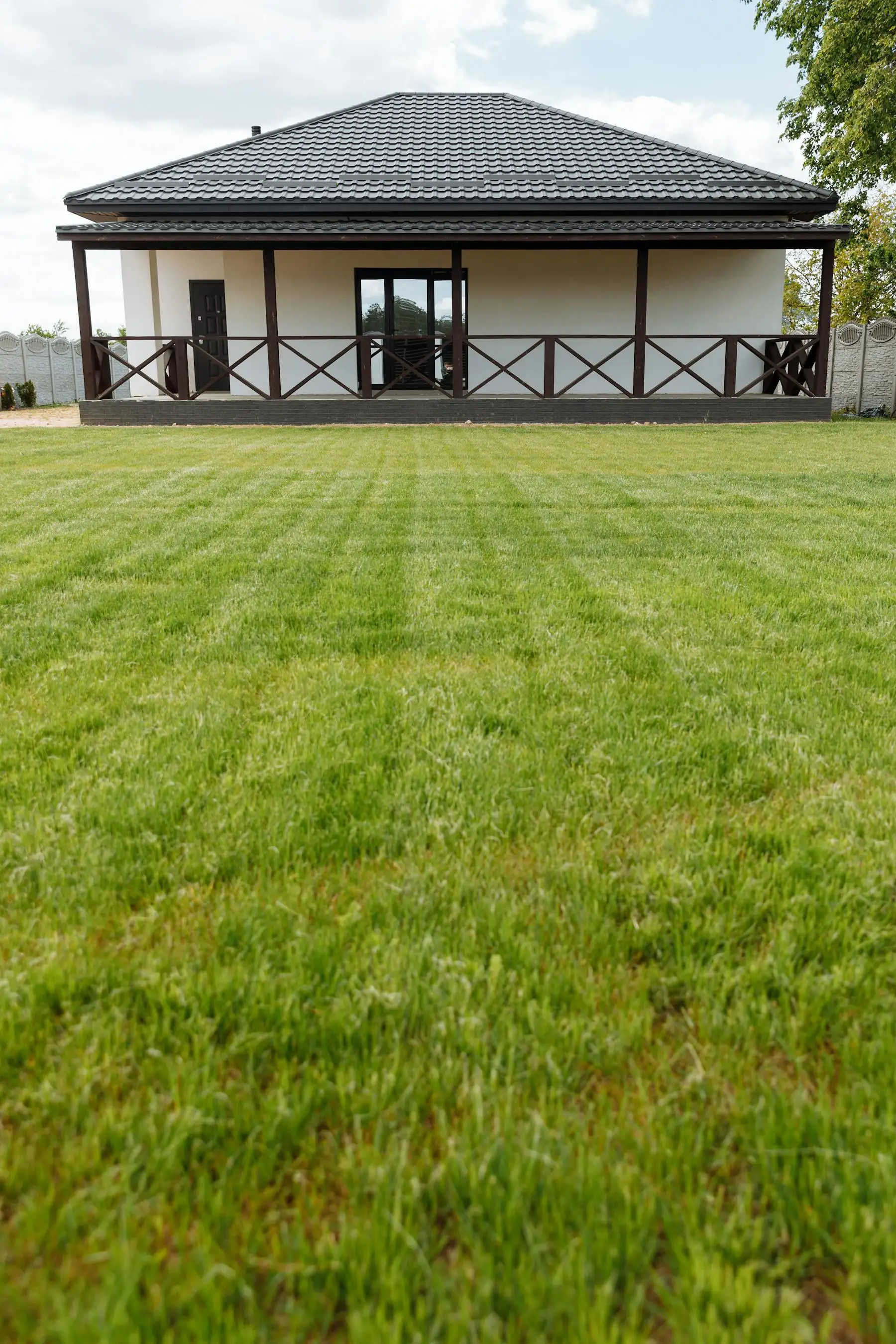 Clean lawn after storm cleanup