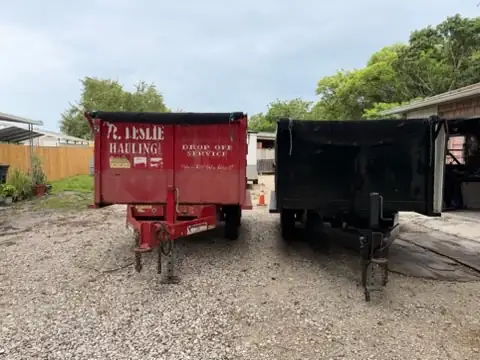 R. Leslie Hauling dump trailers staged and ready to reserve
